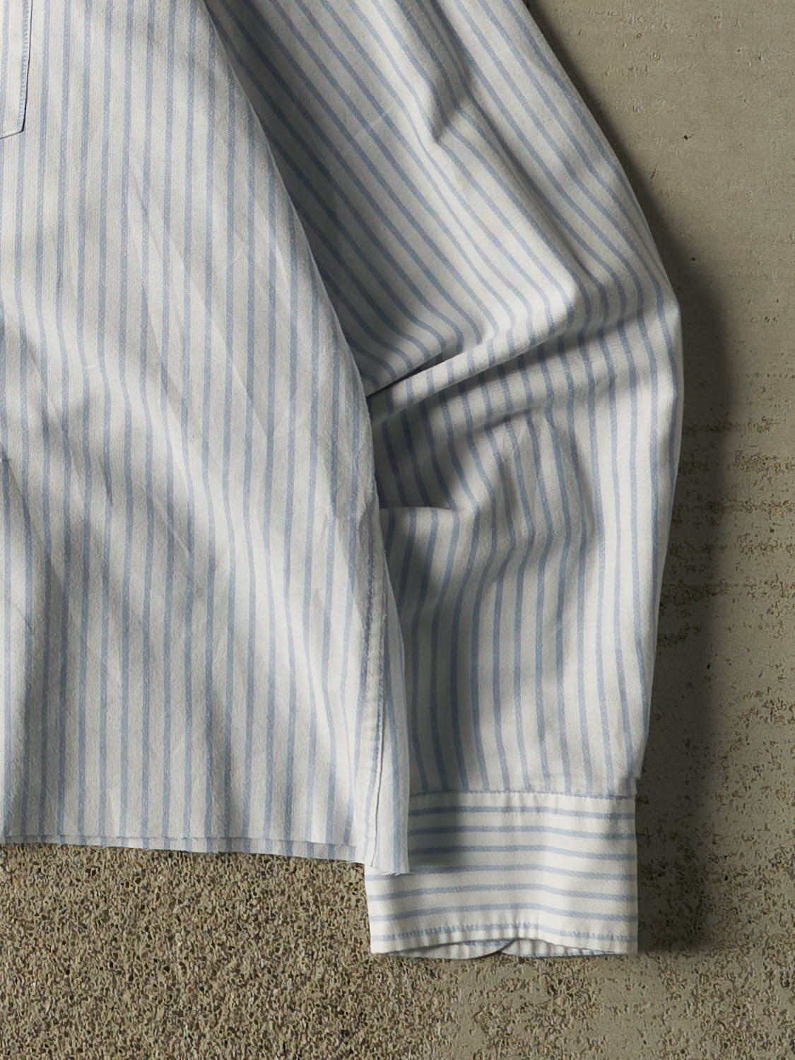 Vintage 90s White Chaps Striped Cropped Long Sleeve Button Up (S/M)