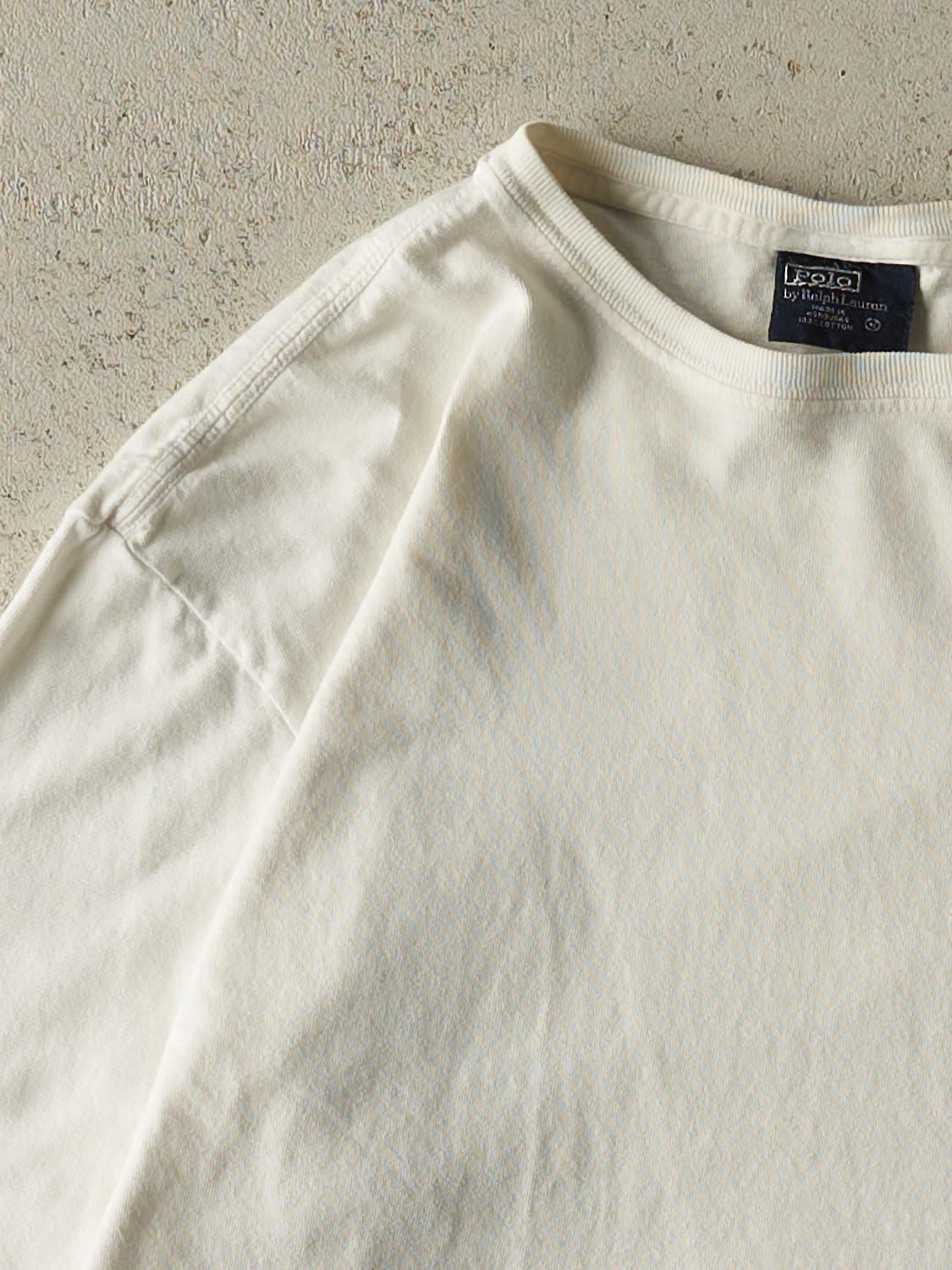 Vintage Y2K White Polo Embroidered Long Sleeve (M)