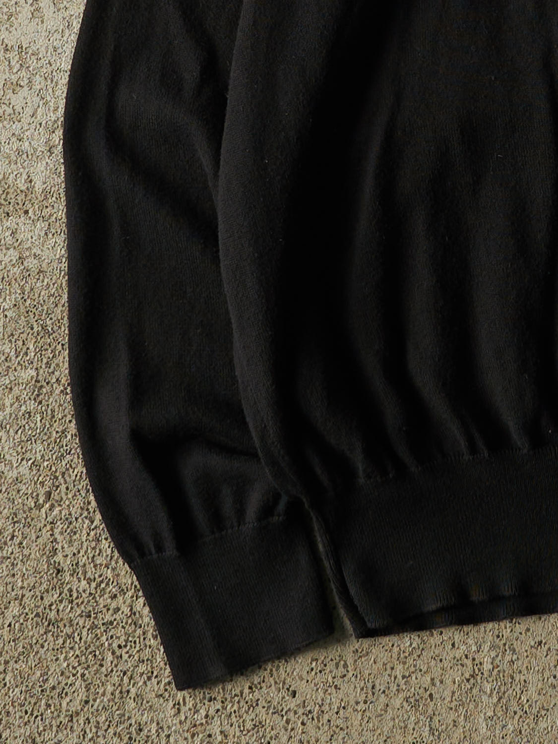 Vintage Y2K Black Polo Embroidered V Neck Lightweight Sweater (S/M)