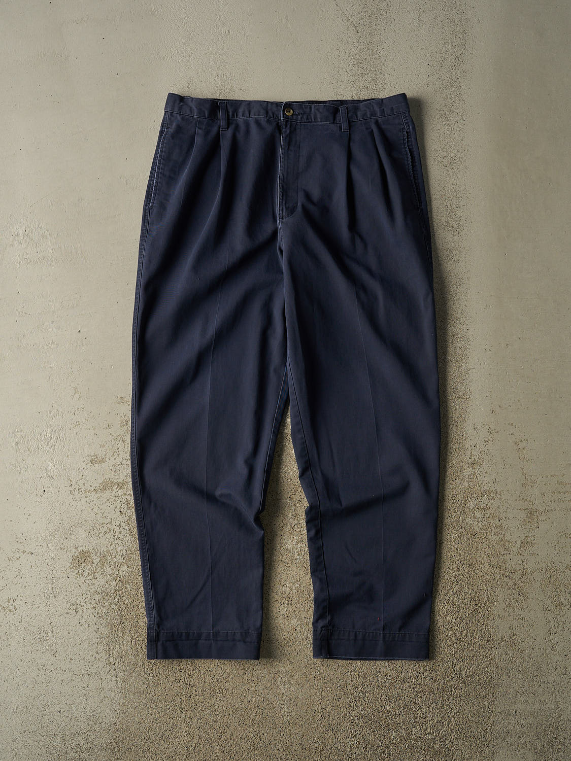 Vintage Y2K Navy Blue Chaps Ralph Lauren Pleated Chino Pants (36x31)