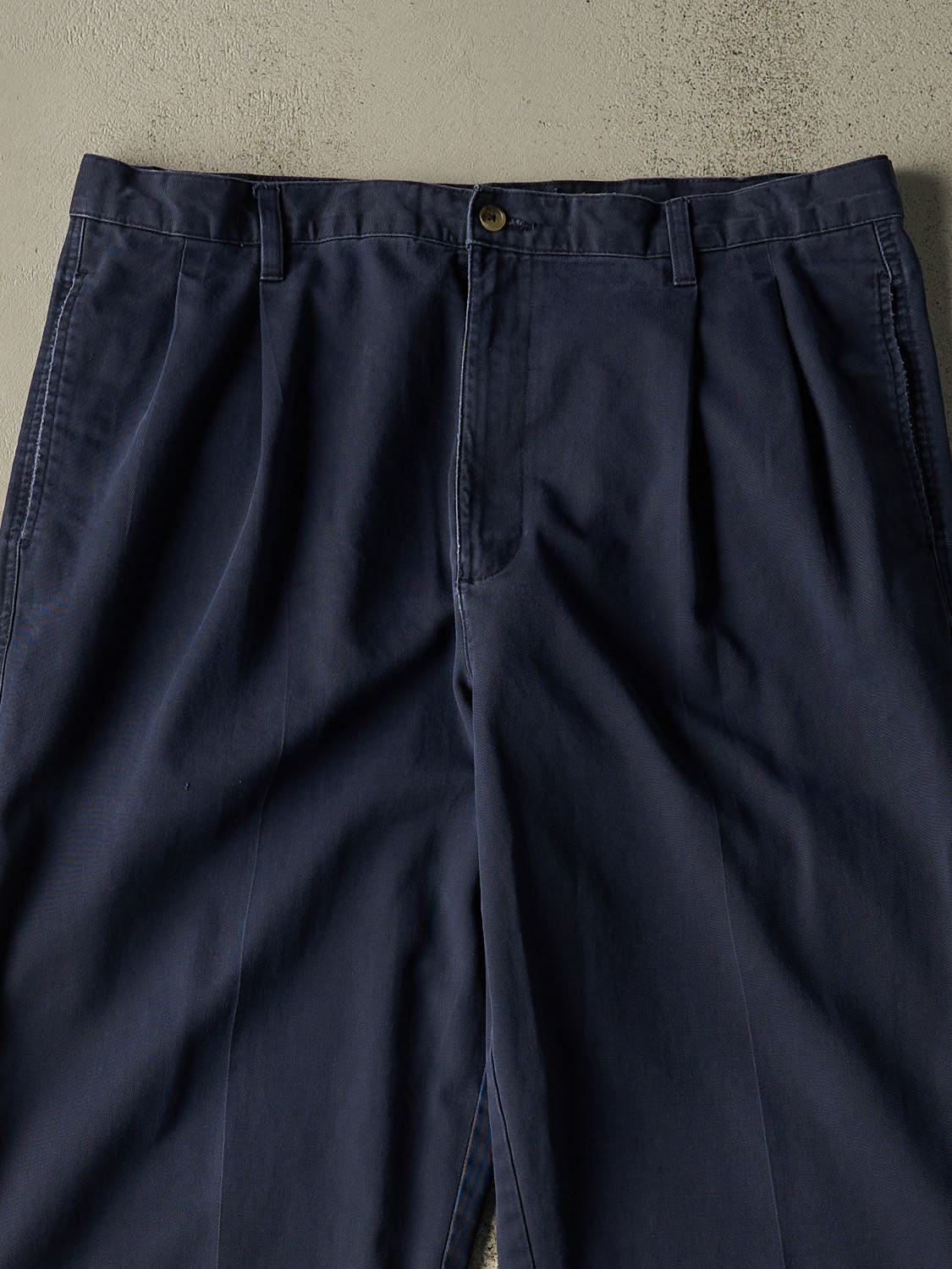 Vintage Y2K Navy Blue Chaps Ralph Lauren Pleated Chino Pants (36x31)