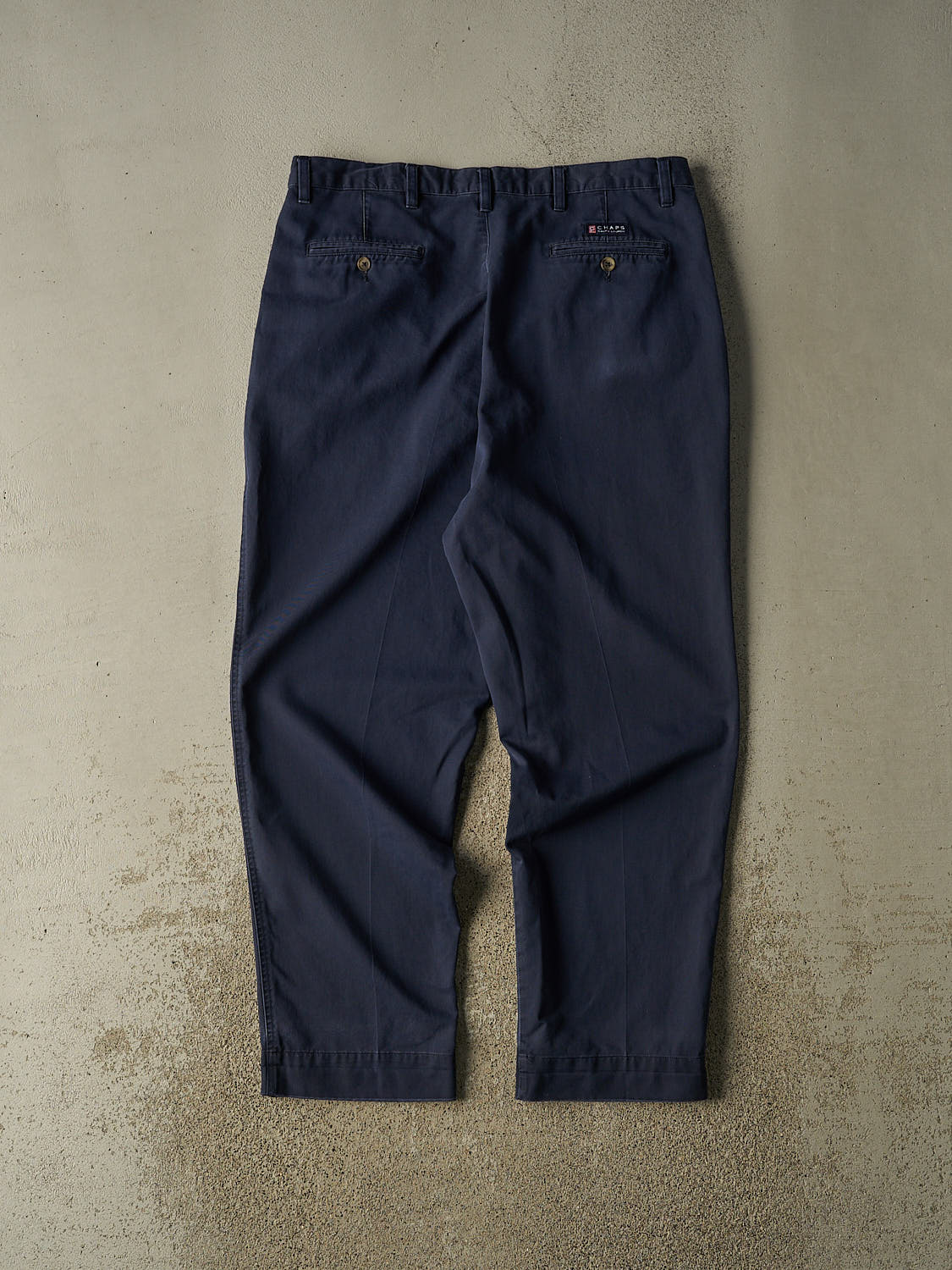 Vintage Y2K Navy Blue Chaps Ralph Lauren Pleated Chino Pants (36x31)