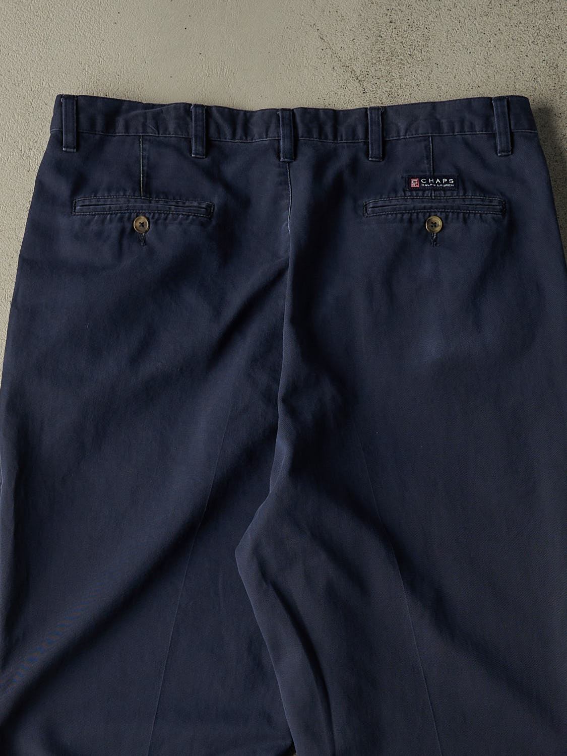 Vintage Y2K Navy Blue Chaps Ralph Lauren Pleated Chino Pants (36x31)