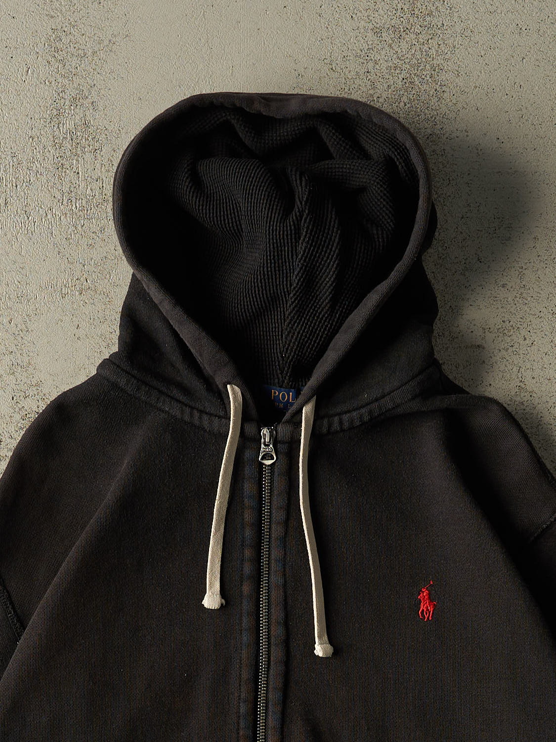 Vintage Y2K Black Polo Embroidered Zip Up Hoodie (XL)