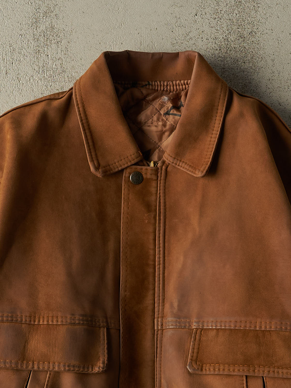 Vintage 90s Brown Suede Bomber Jacket (M)