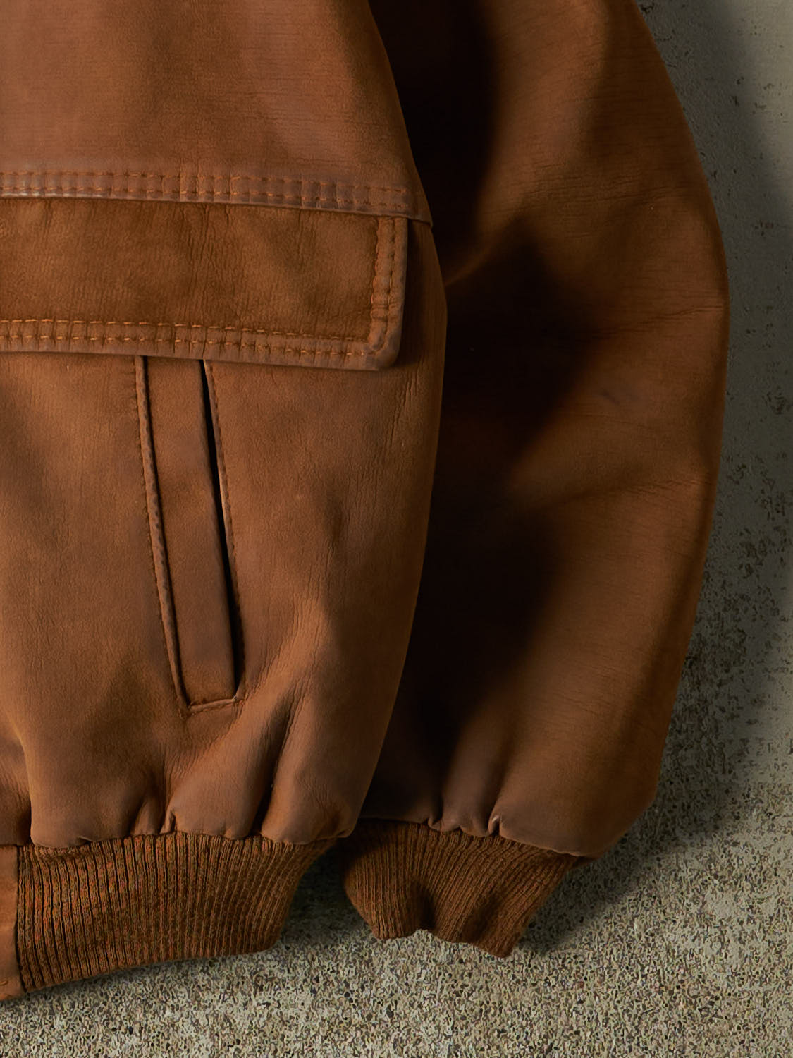 Vintage 90s Brown Suede Bomber Jacket (M)