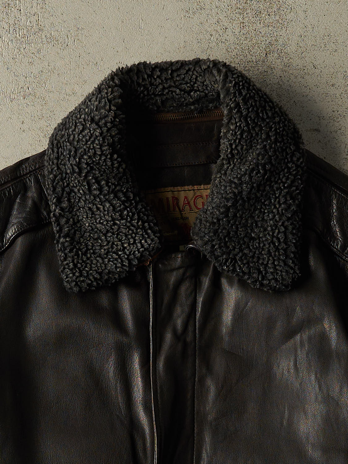 Vintage 90s Brown Aviator Leather Jacket (M/L)