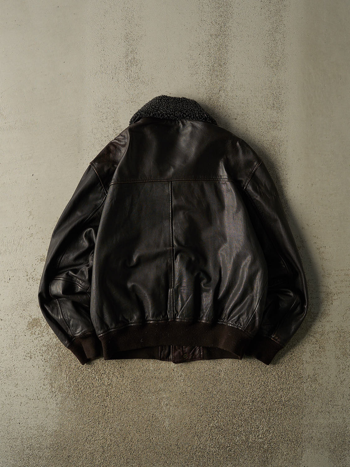 Vintage 90s Brown Aviator Leather Jacket (M/L)