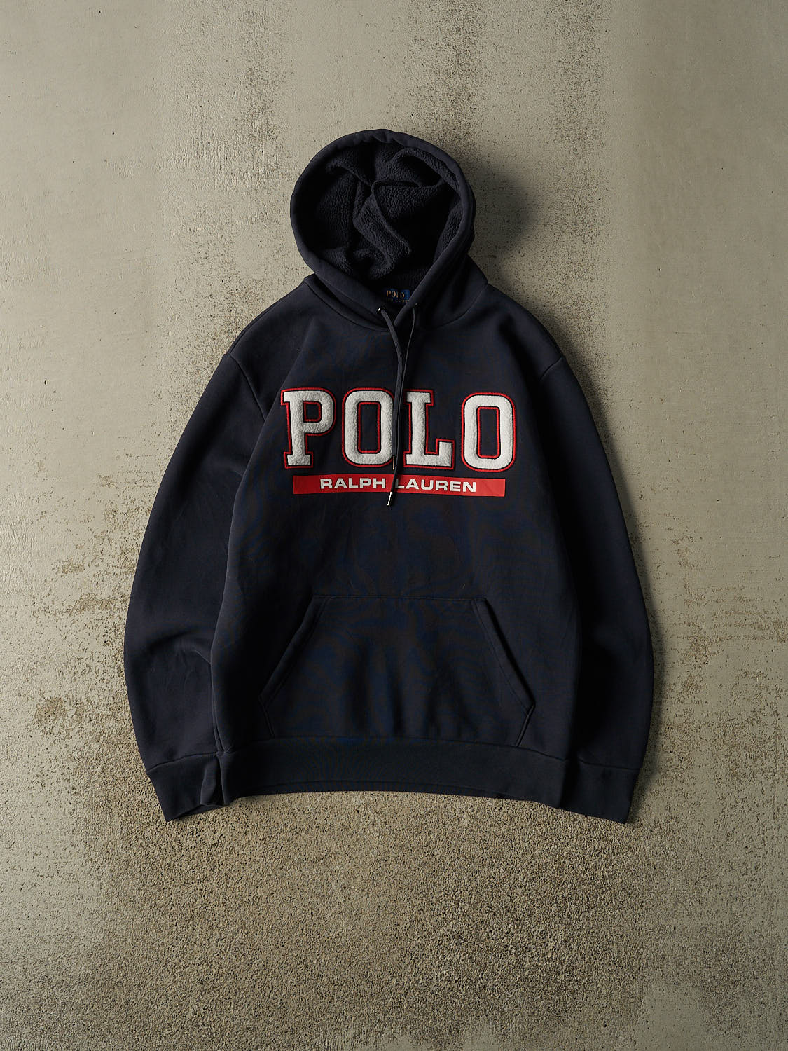 Vintage Y2K Navy Blue Polo Embroidered Hoodie (M/L)