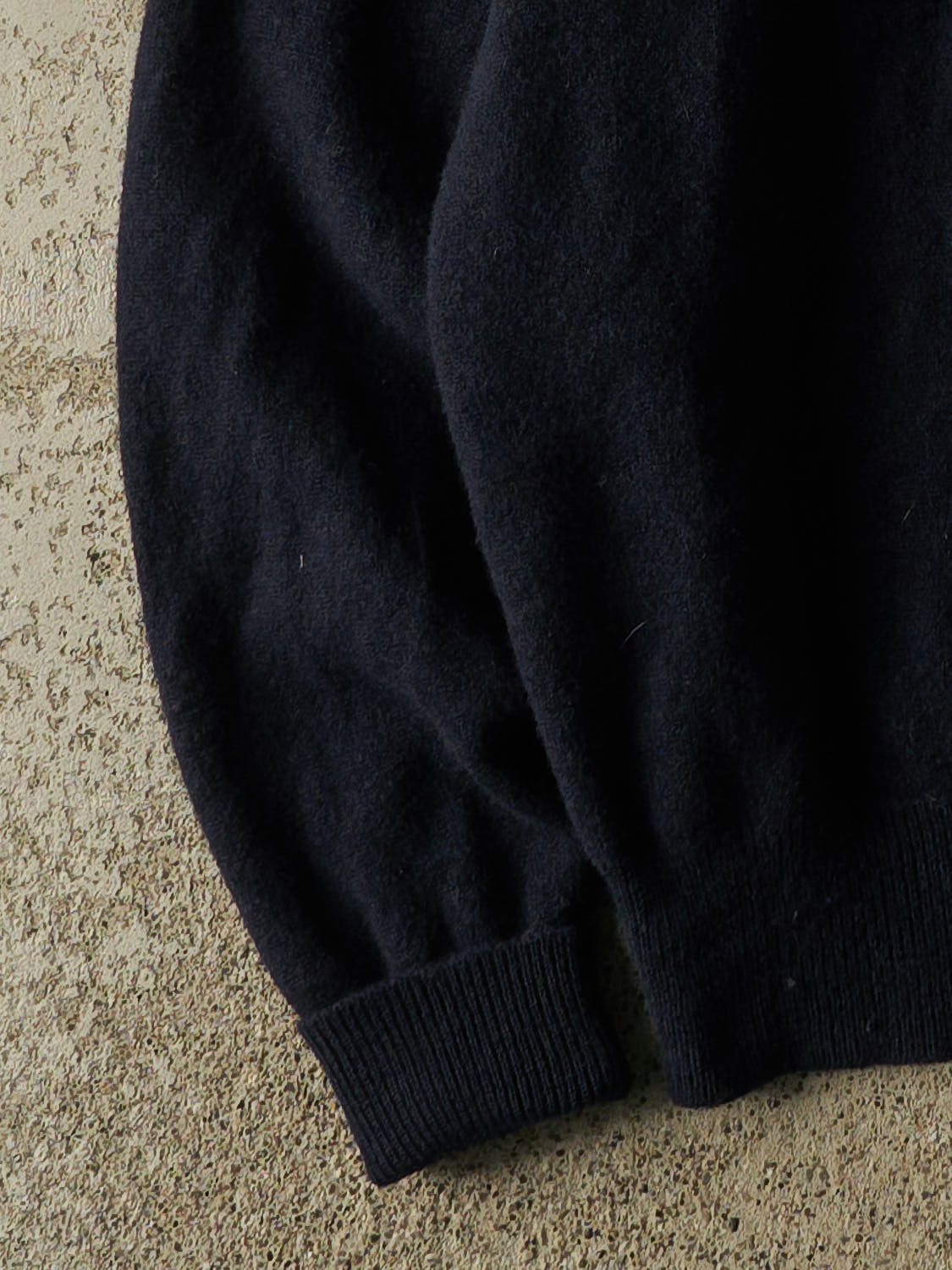 Vintage 90s Navy Blue Polo Lambswool Quarter Button Knit (S)