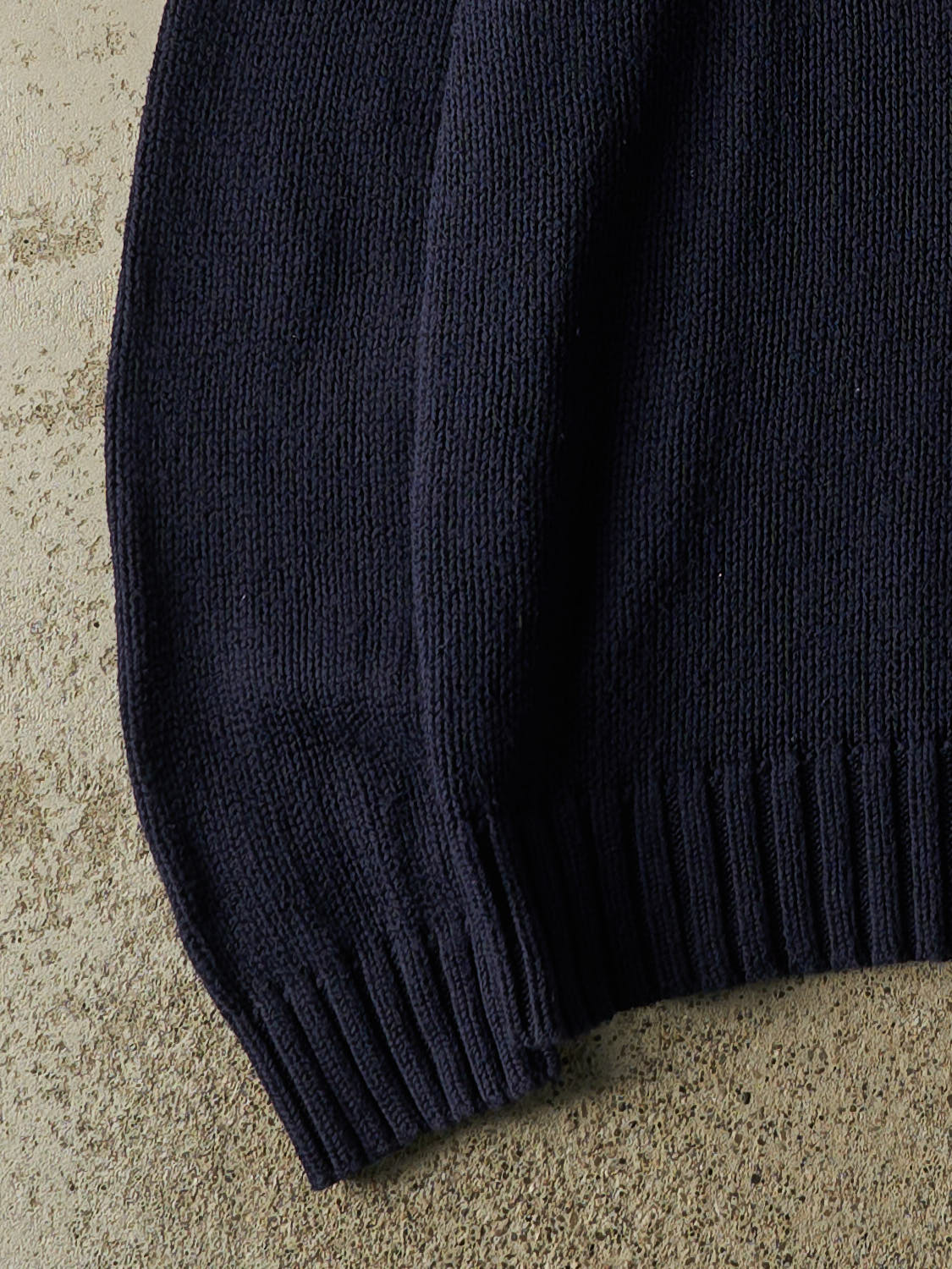 Vintage 90s Navy Blue Polo Quarter Zip Knit (M/L)
