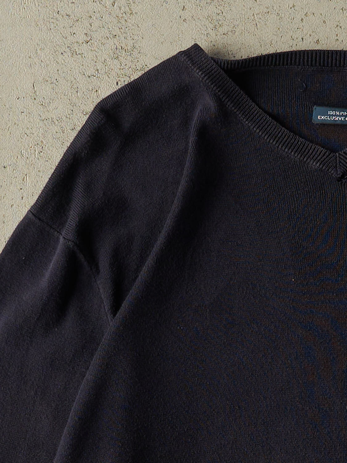 Vintage 90s Navy Blue Polo Embroidered V Neck Sweater (M/L)