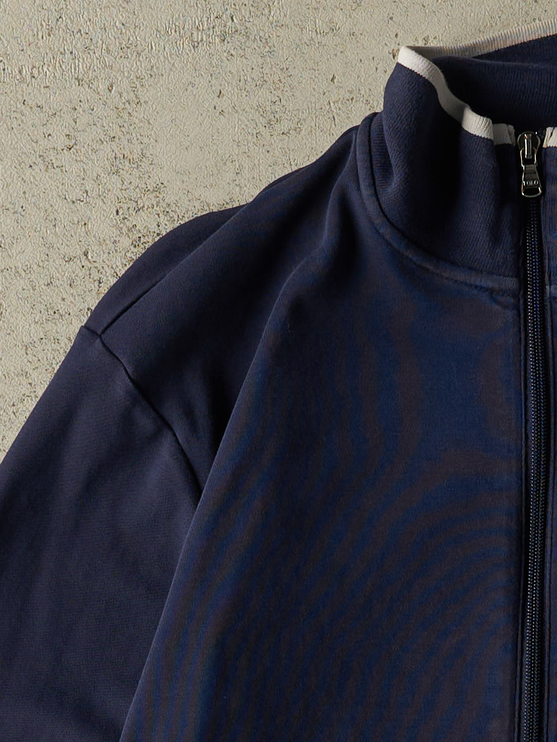 Vintage 90s Navy Blue Polo Zip Up Track Sweater (S/M)