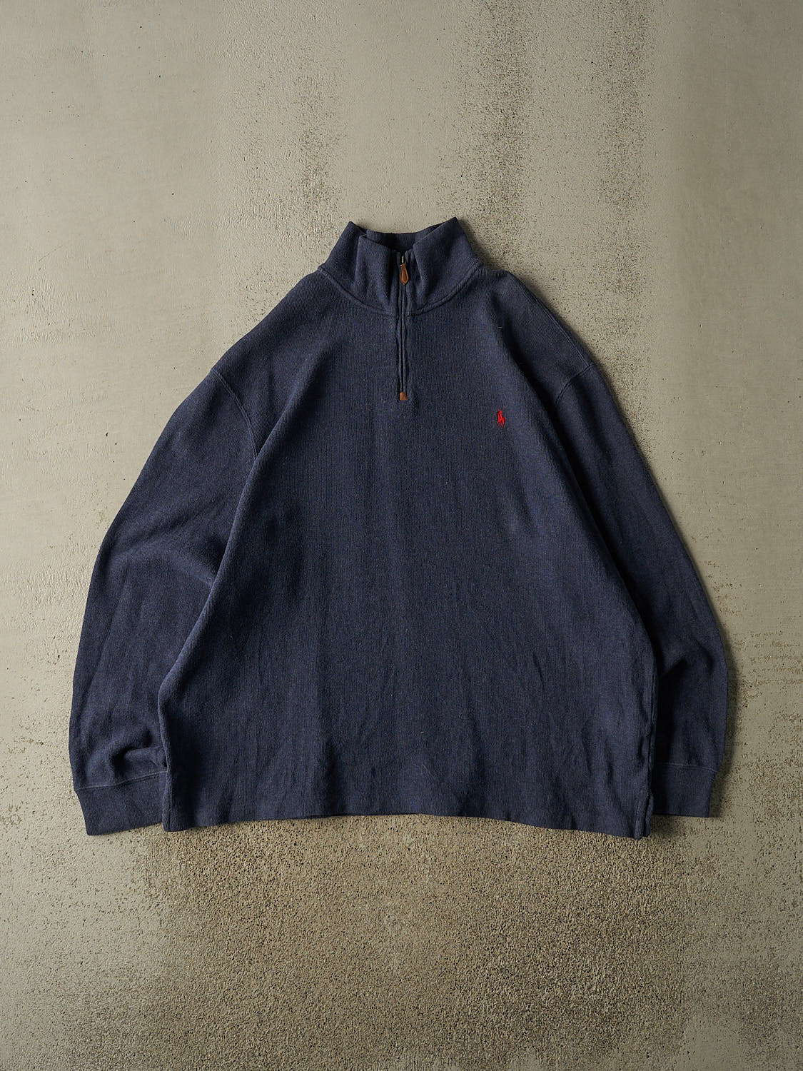 Vintage Y2K Blue Polo Quarter Zip Knit (XL/XXL)