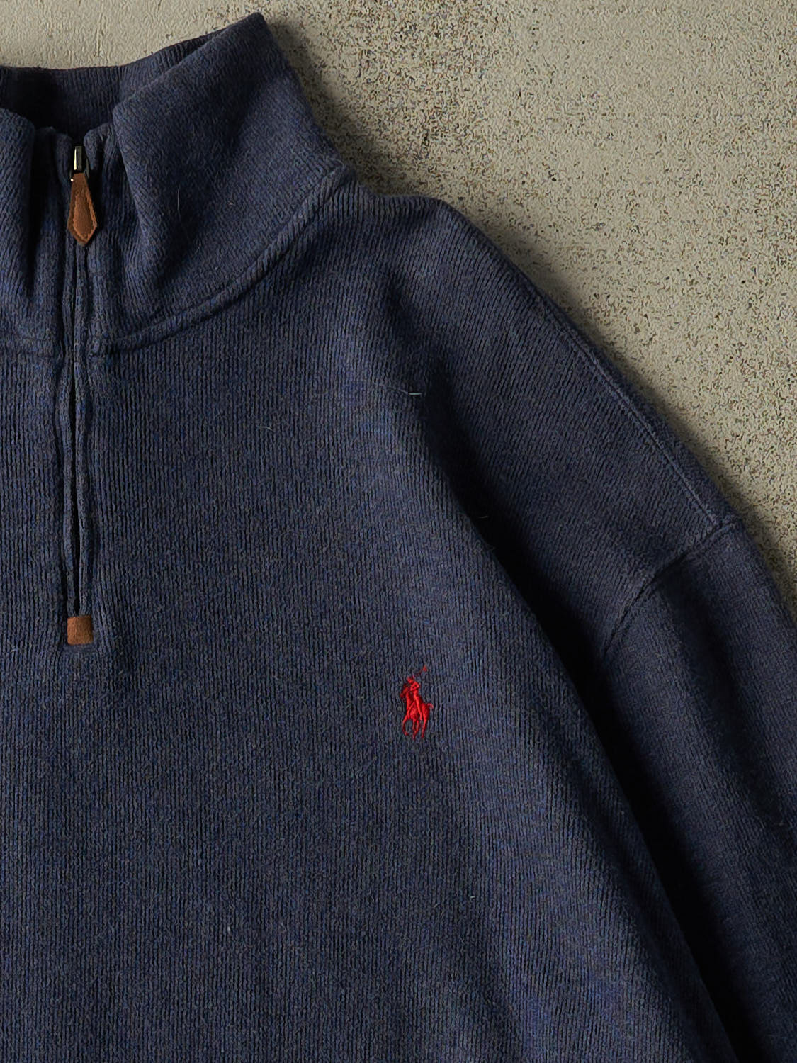 Vintage Y2K Blue Polo Quarter Zip Knit (XL/XXL)