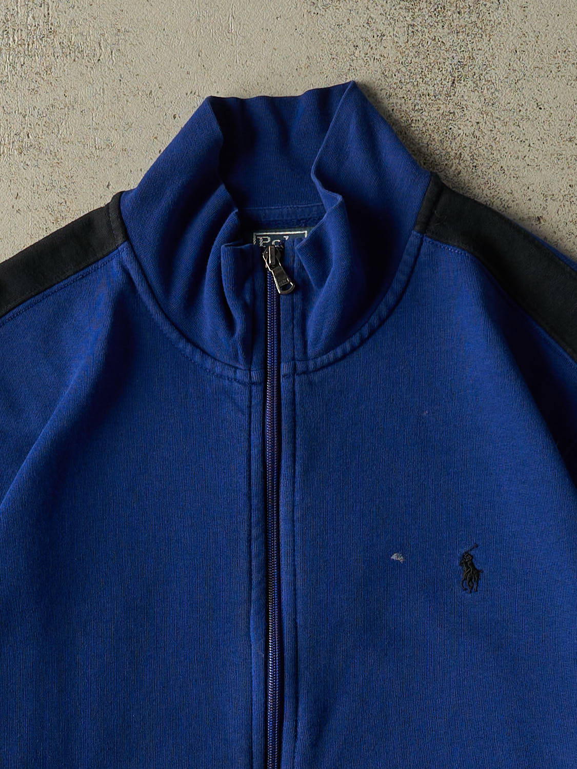Vintage 90s Blue Polo Zip Up Track Sweater (L/XL)