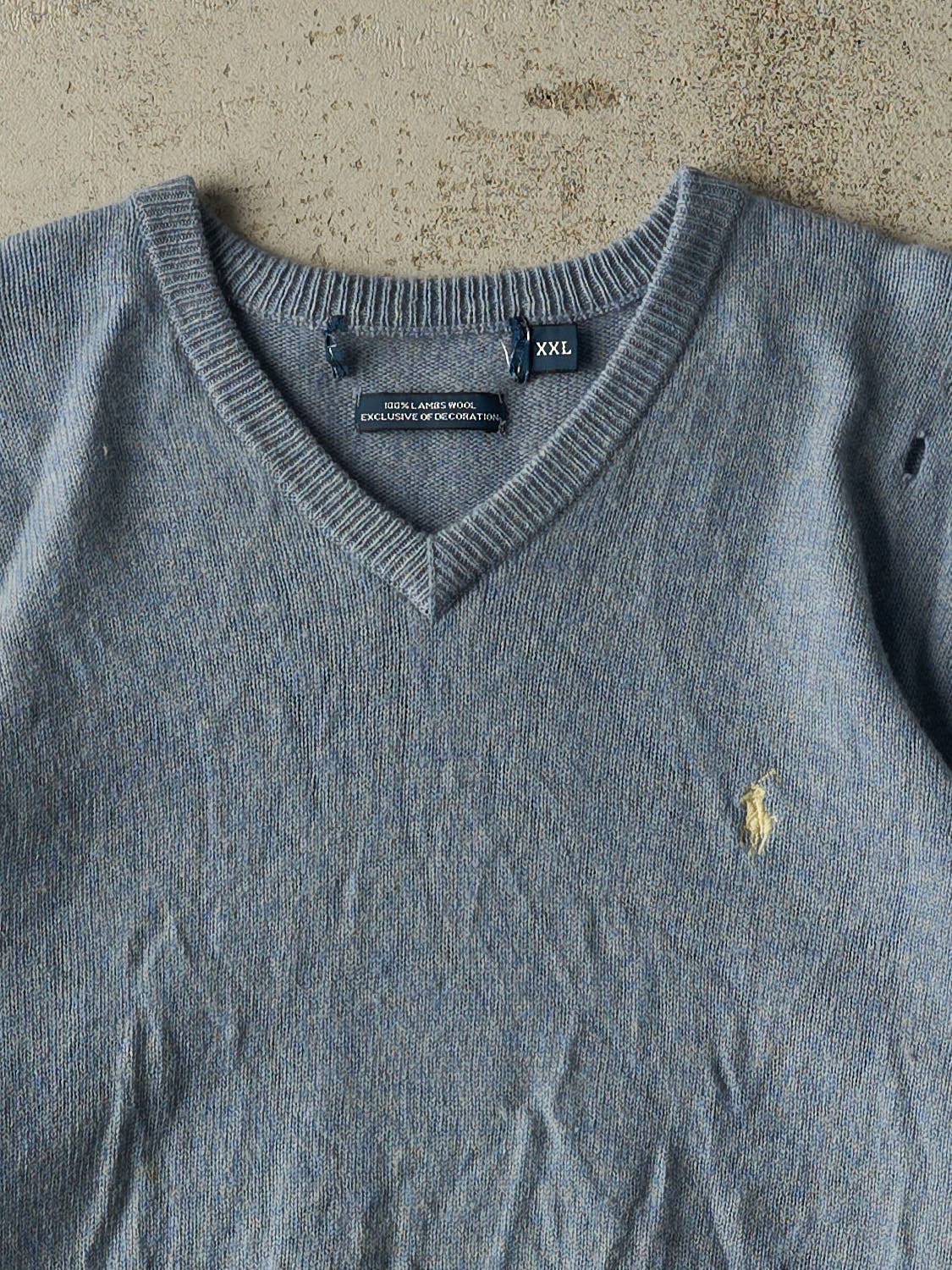 Vintage 90s Blue Polo Lambswool Knit (L/XL)