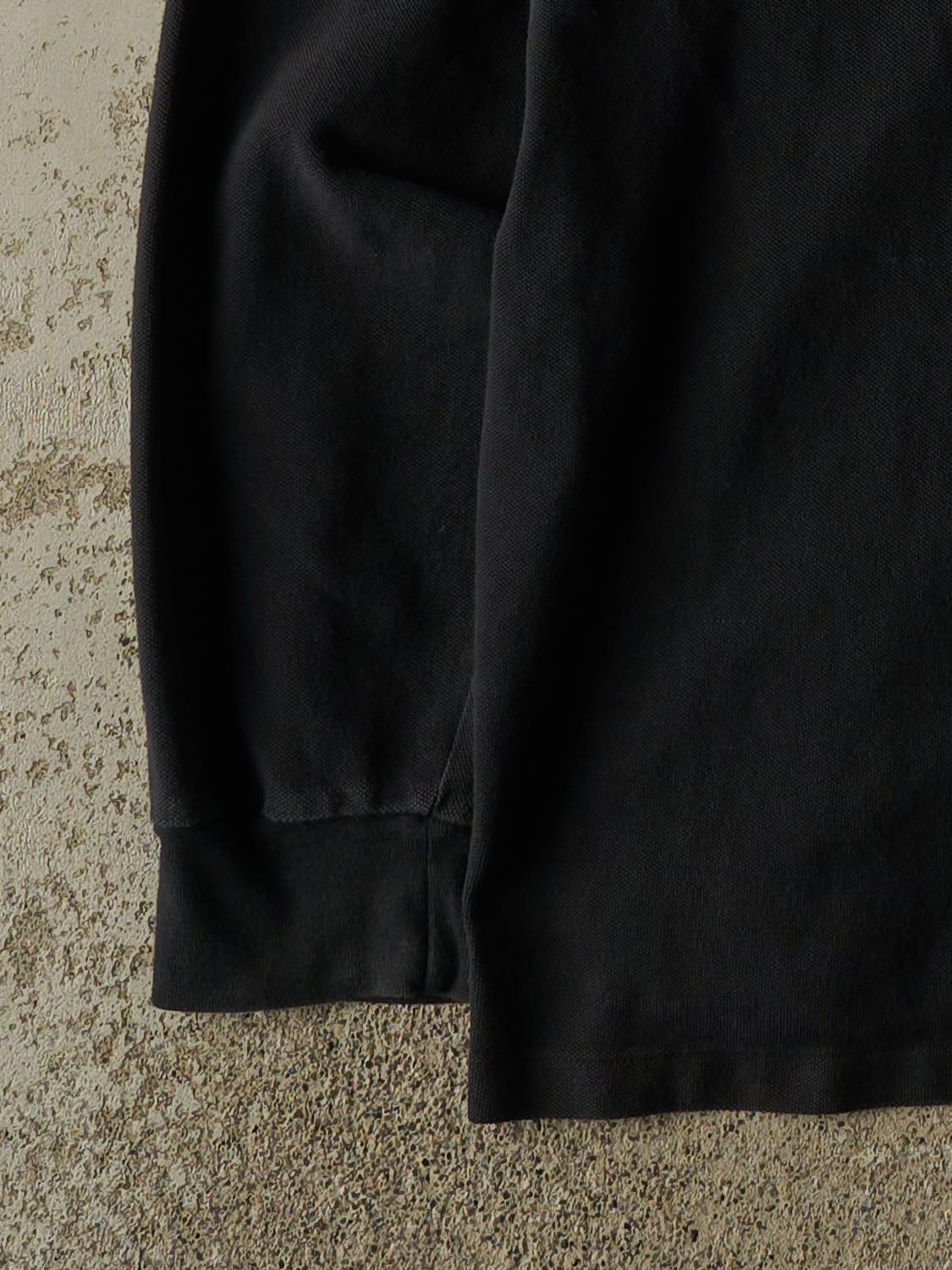 Vintage 90s Black Polo Ralph Lauren Quarter Button Long Sleeve (XXL)