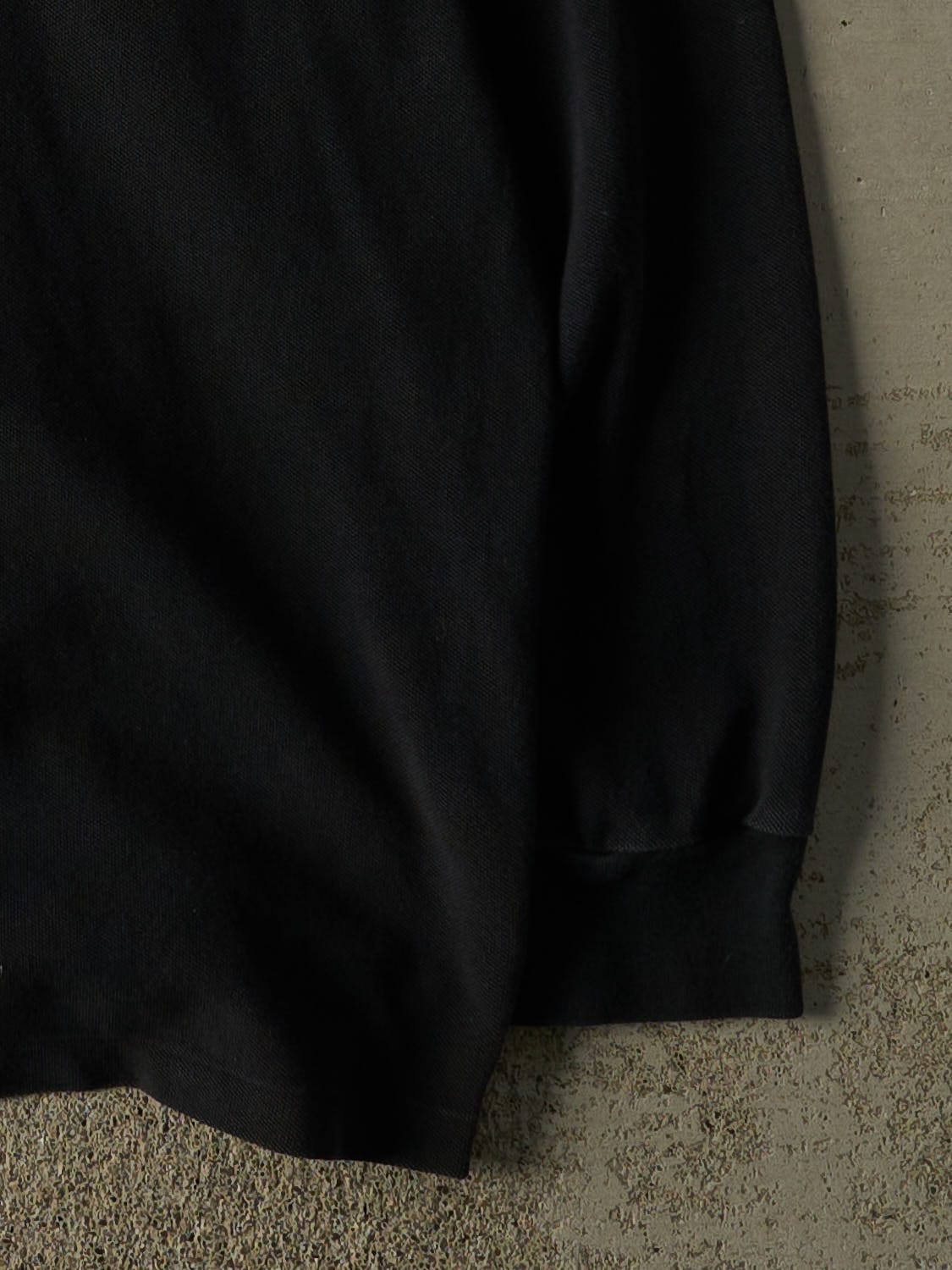 Vintage 90s Black Polo Ralph Lauren Quarter Button Long Sleeve (XXL)