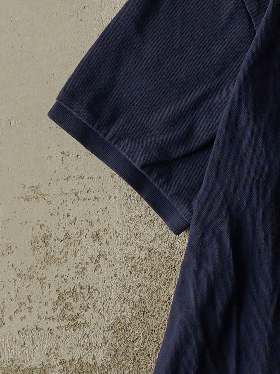 Vintage Y2K Navy Blue Polo Ralph Lauren Quarter Button Tee (L)