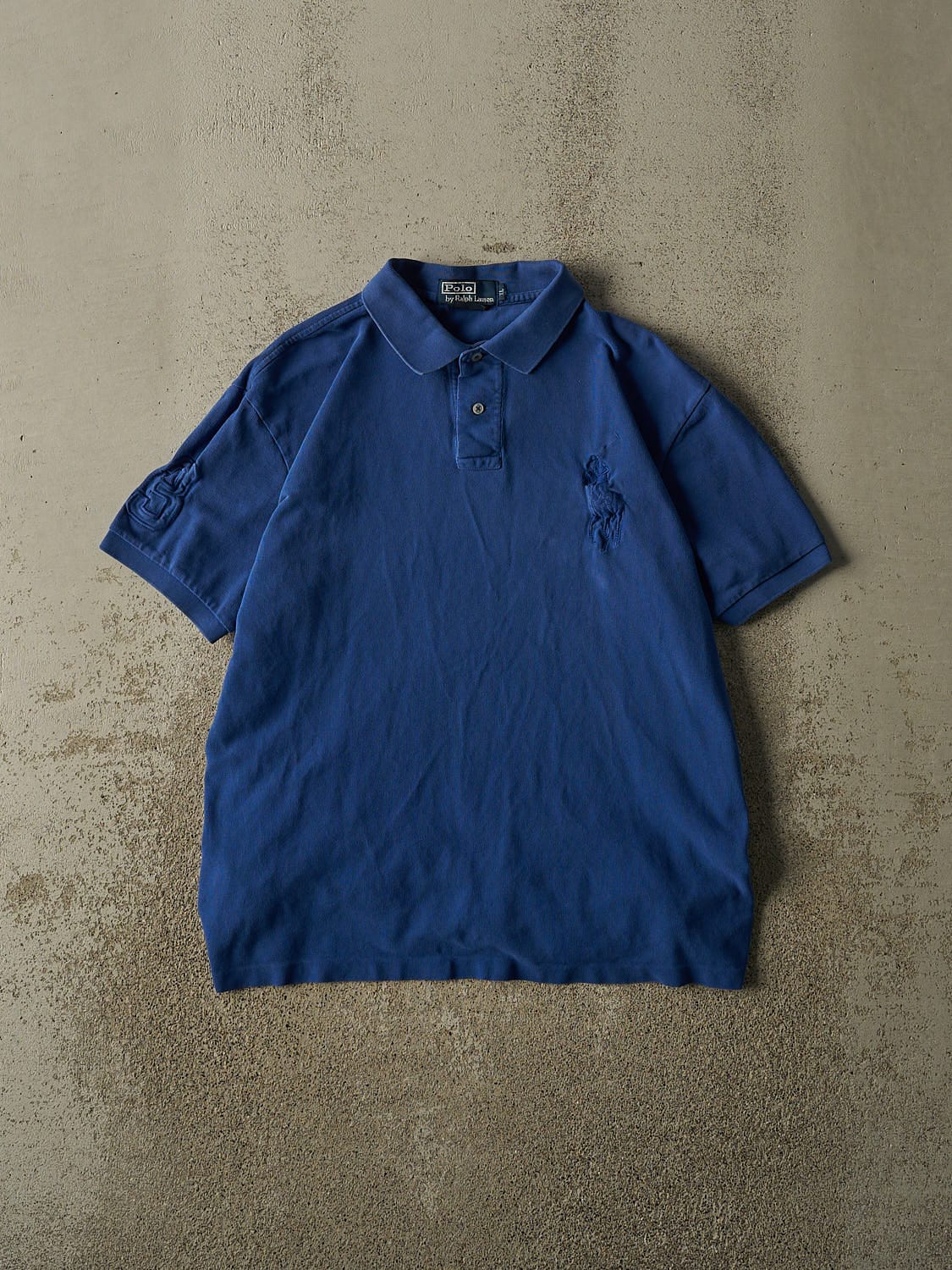 Vintage Y2K Blue Polo Ralph Lauren Quarter Button Tee (M/L)
