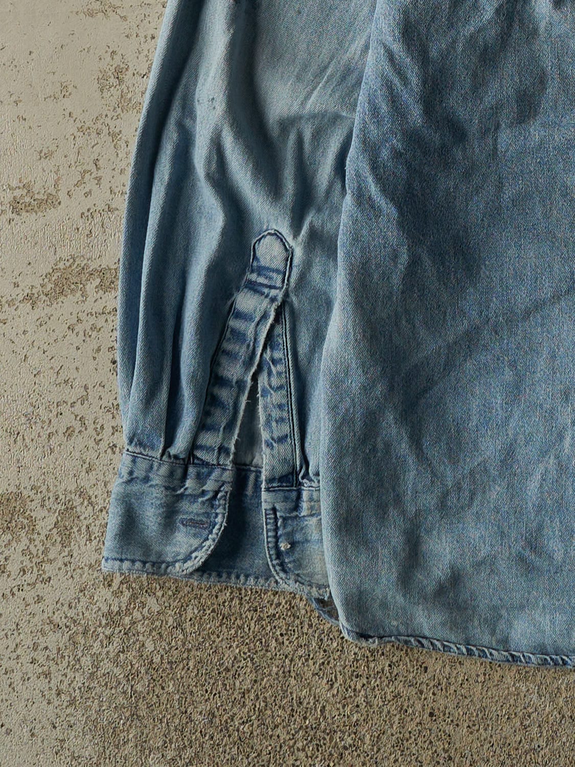 Vintage 90s Light Wash Chaps Ralph Lauren Denim Button Up Long Sleeve (XL)
