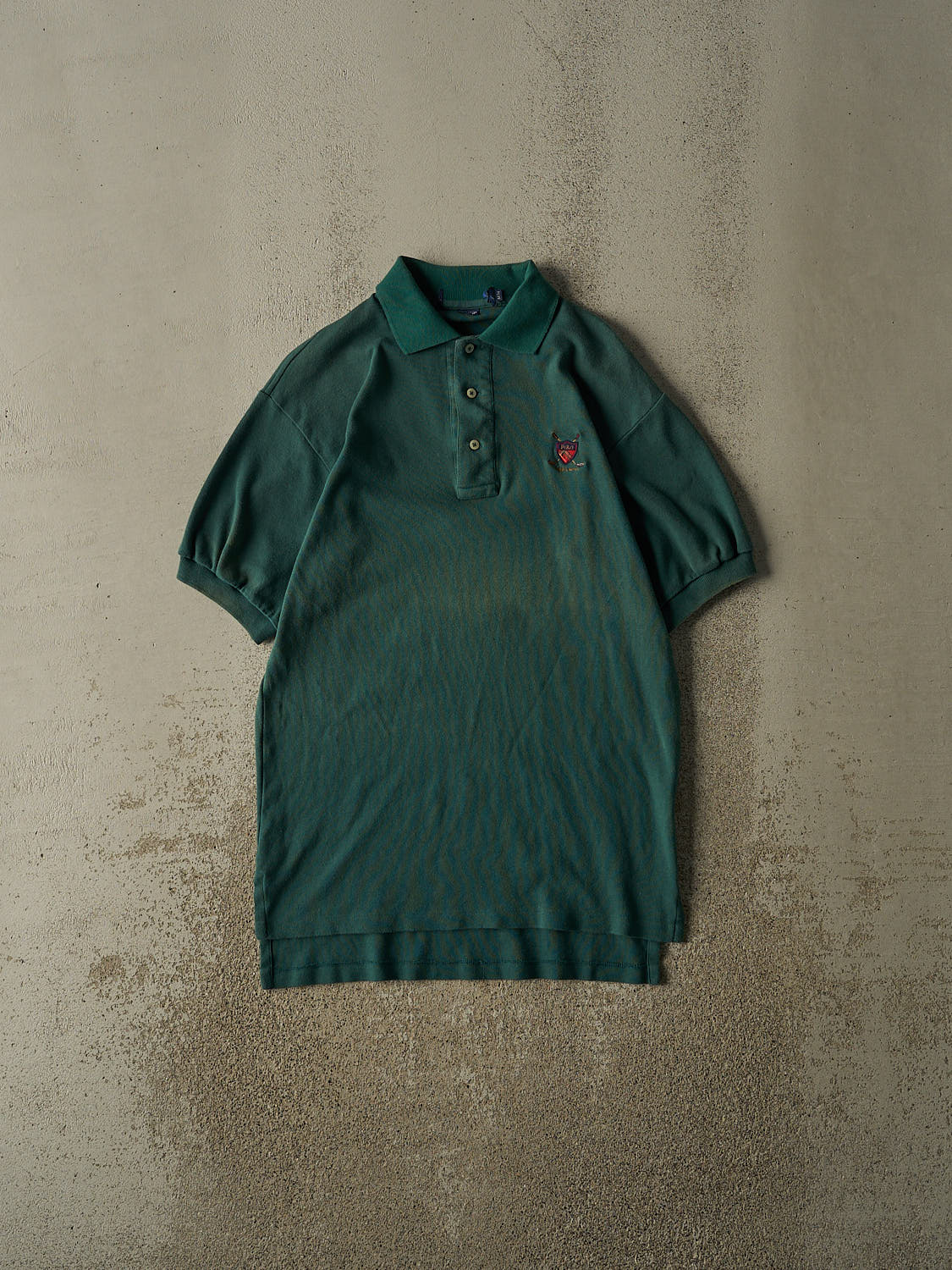 Vintage 90s Green Polo Ralph Lauren Golf Quarter Button Tee (M)