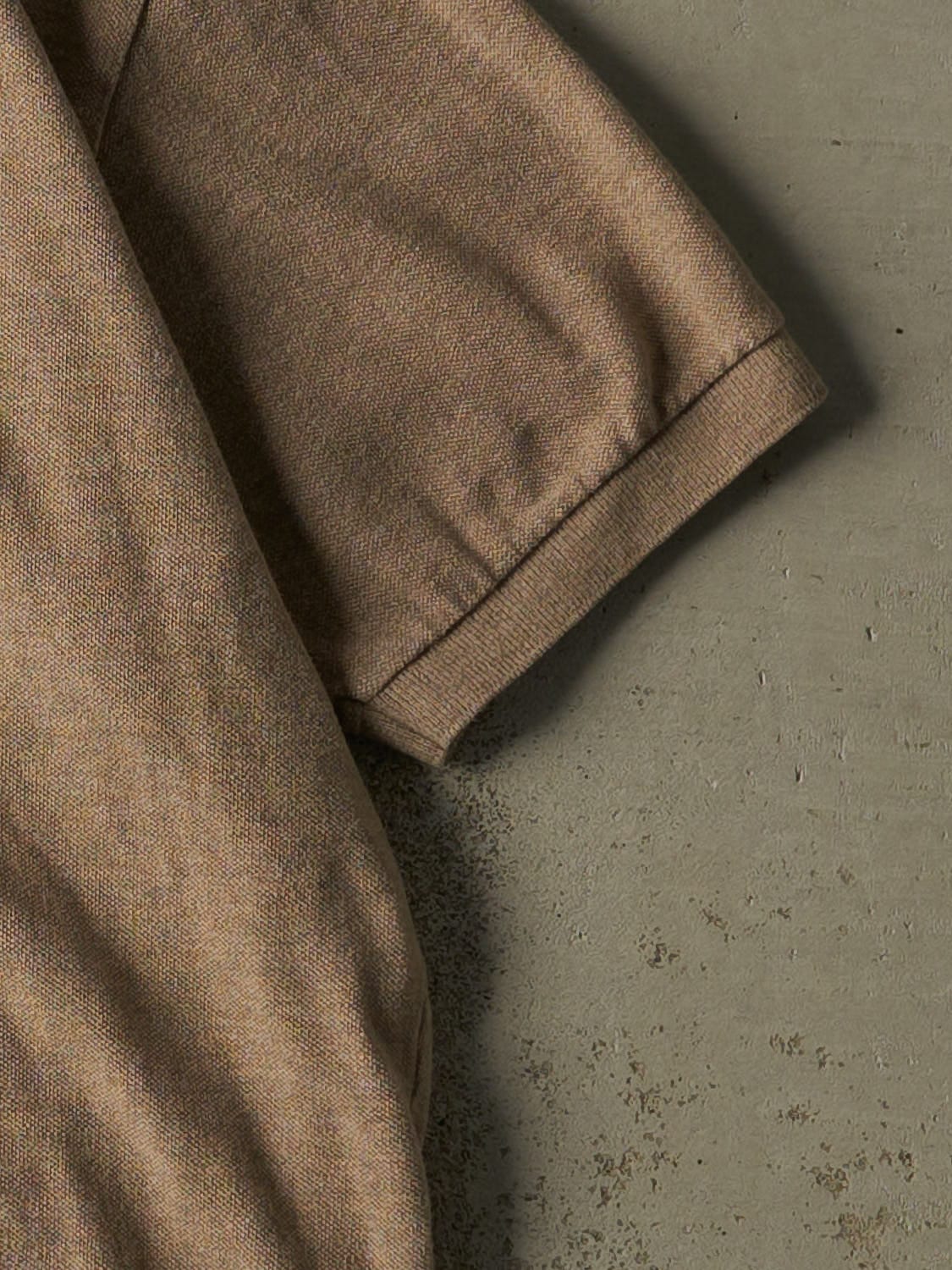 Vintage 90s Beige Polo Ralph Lauren Quarter Button Tee (L/XL)
