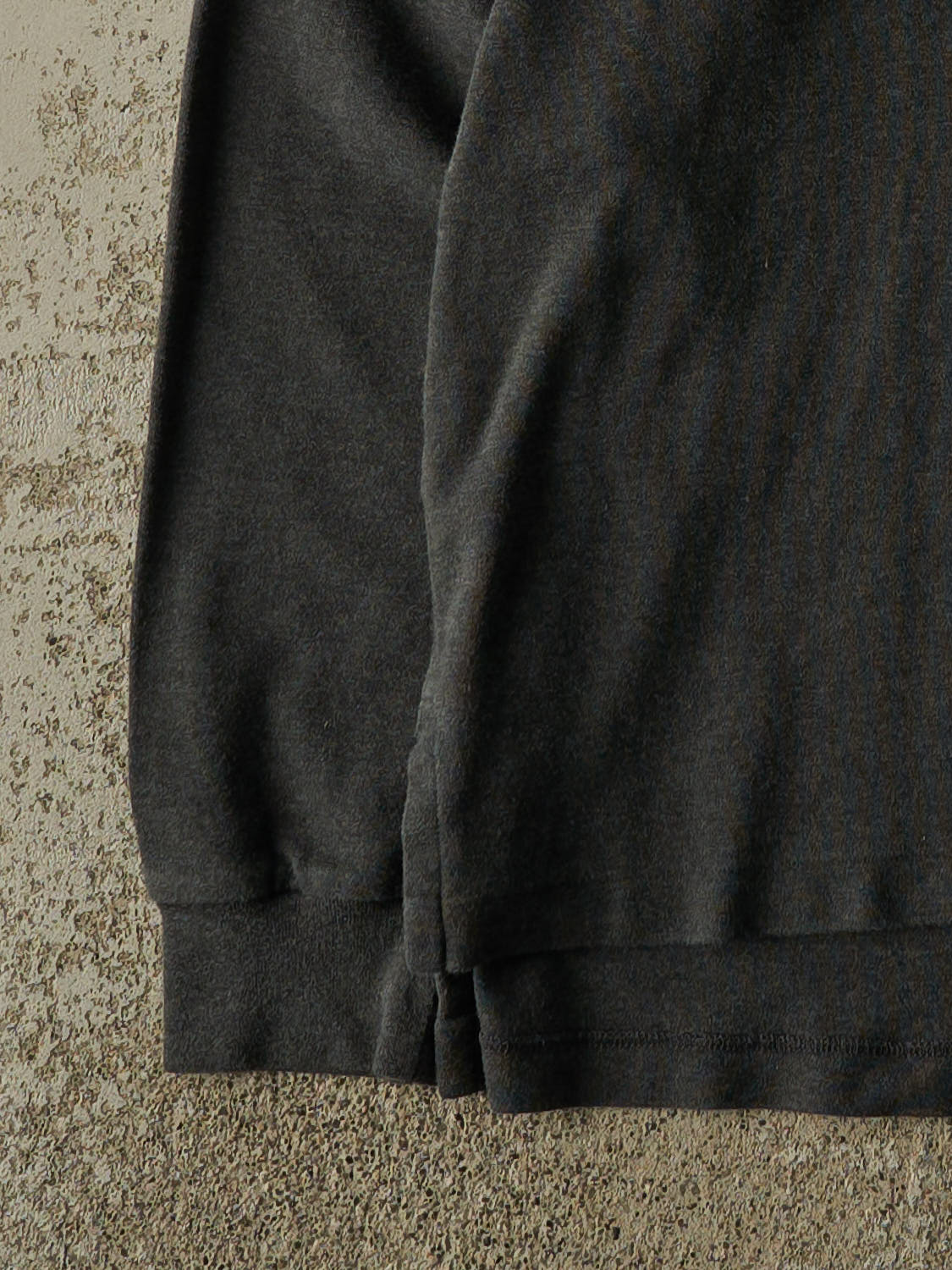 Vintage Y2K Charcoal Grey Polo Ralph Lauren Quarter Button Long Sleeve (L/XL)