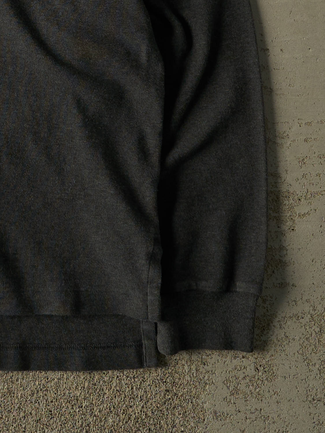 Vintage Y2K Charcoal Grey Polo Ralph Lauren Quarter Button Long Sleeve (L/XL)