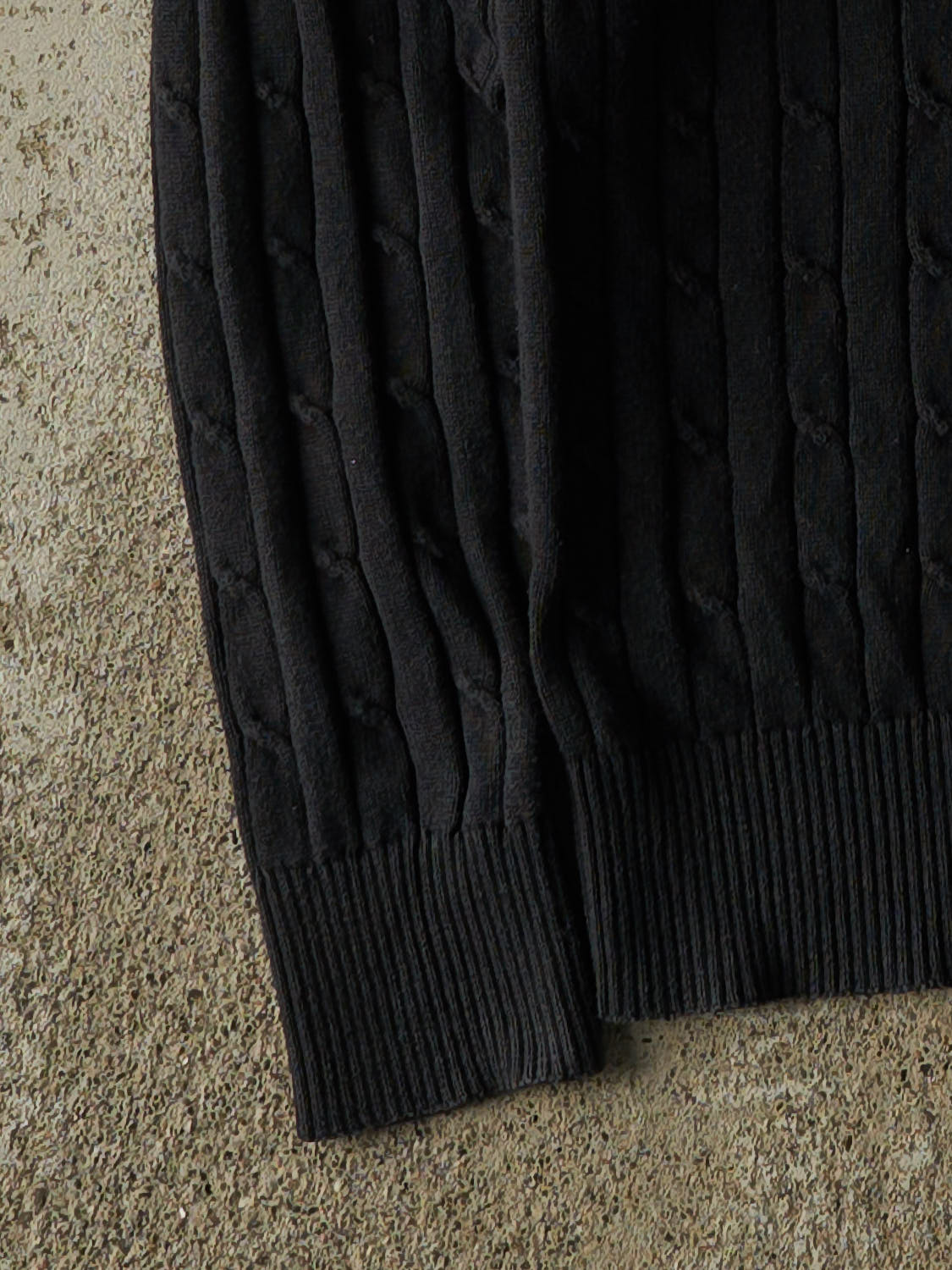 Vintage 90s Black Polo Ralph Lauren Cable Knit (XS/S)