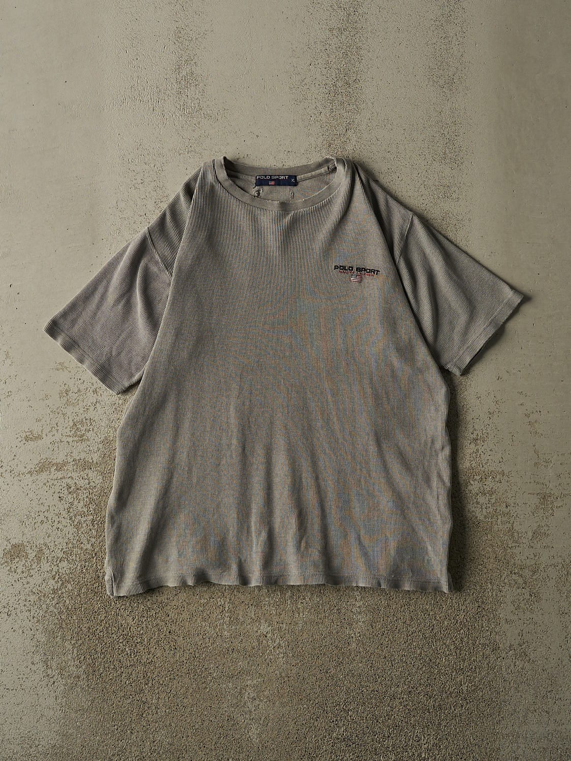 Vintage 90s Grey Polo Sport Ralph Lauren Thermal Tee (L/XL)