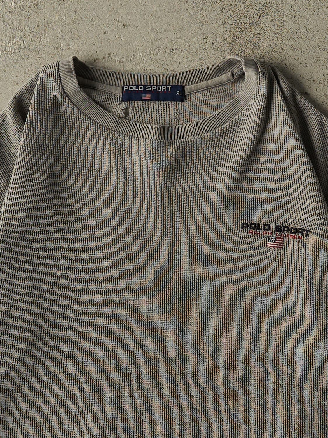 Vintage 90s Grey Polo Sport Ralph Lauren Thermal Tee (L/XL)