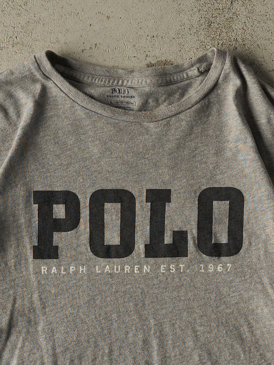 Vintage Y2K Grey Polo Ralph Lauren Tee (M/L)