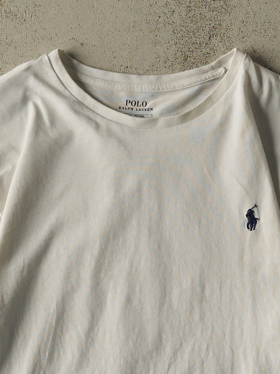 Vintage Y2K White Polo Ralph Lauren Tee (M)