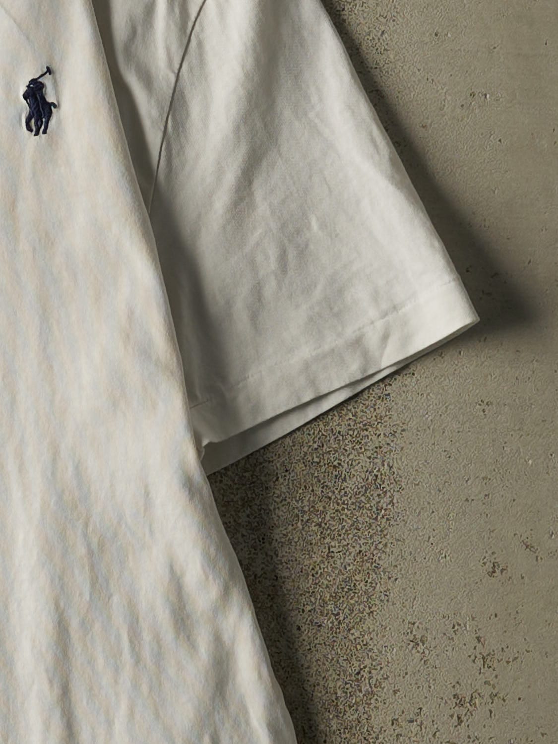 Vintage Y2K White Polo Ralph Lauren Tee (M)