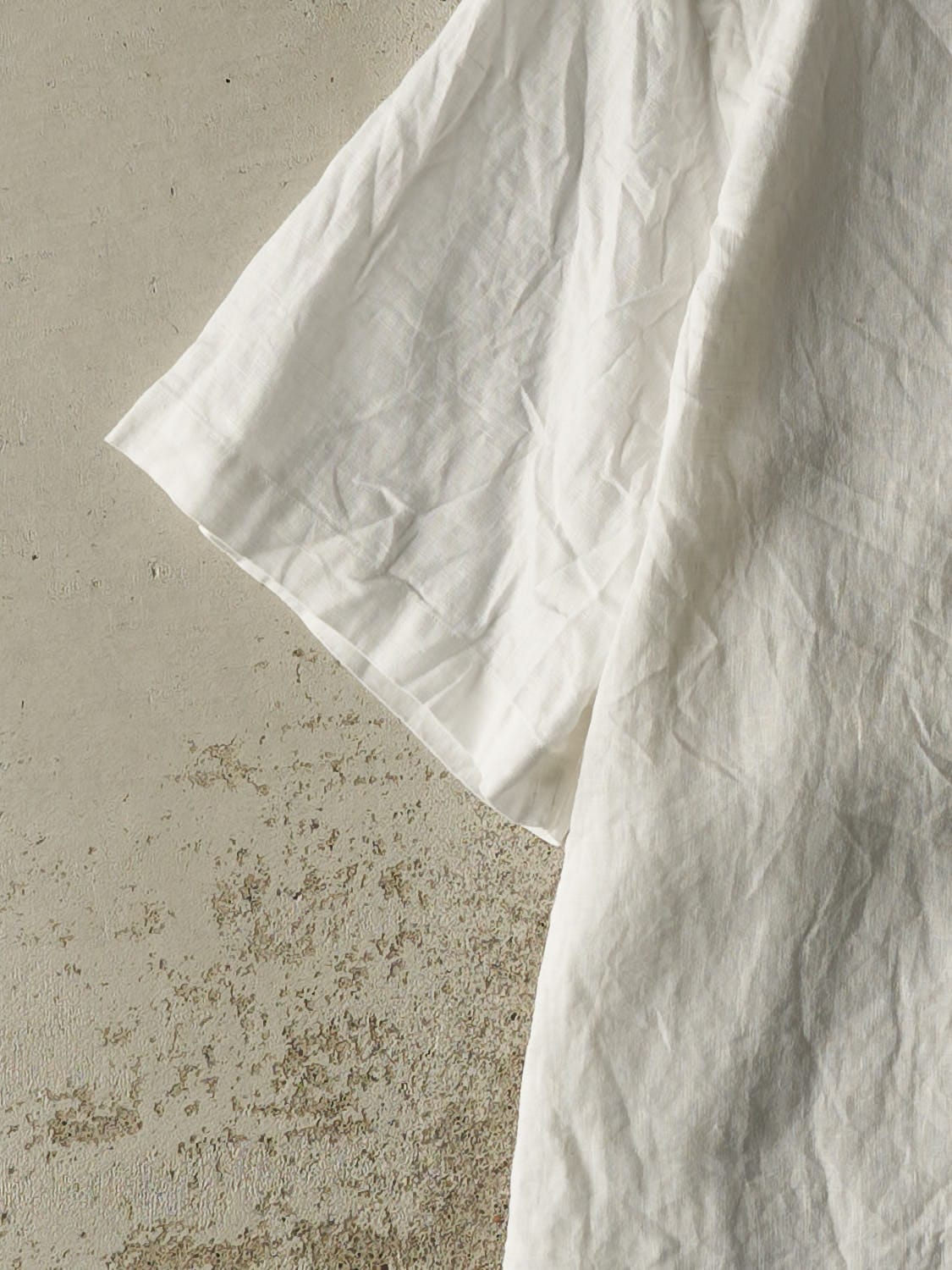 Vintage Y2K White Polo Ralph Lauren Linen Button Up Tee (XXL/XXXL)