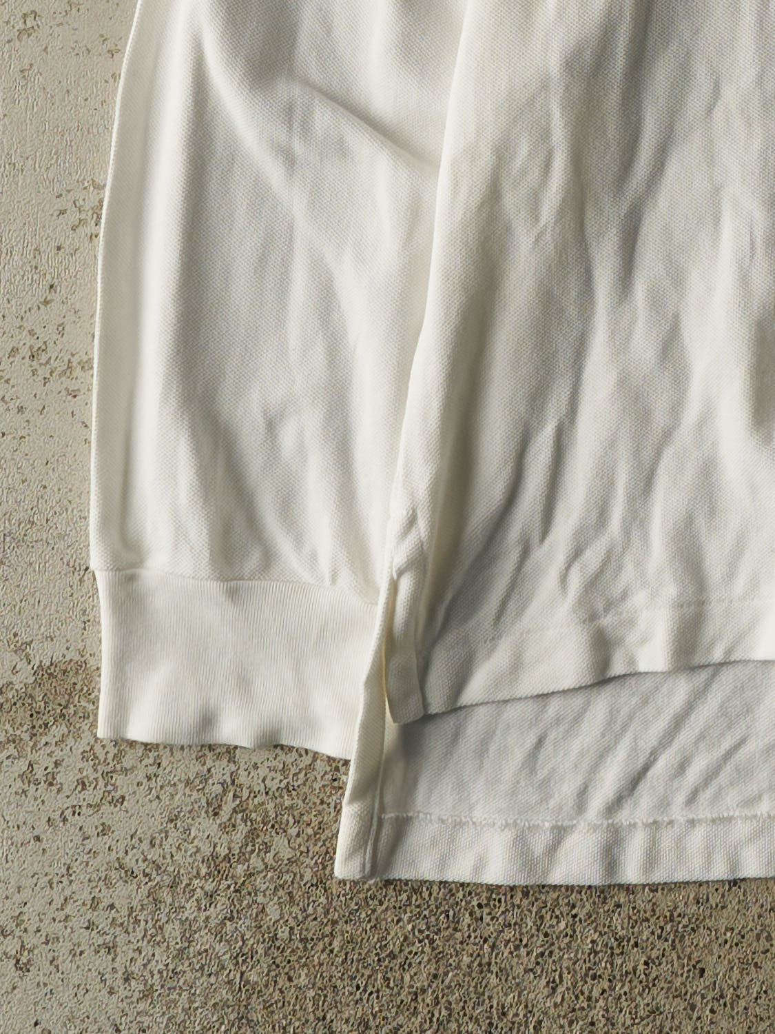 Vintage 90s White Polo Ralph Lauren Quarter Button Long Sleeve (XXL/XXXL)