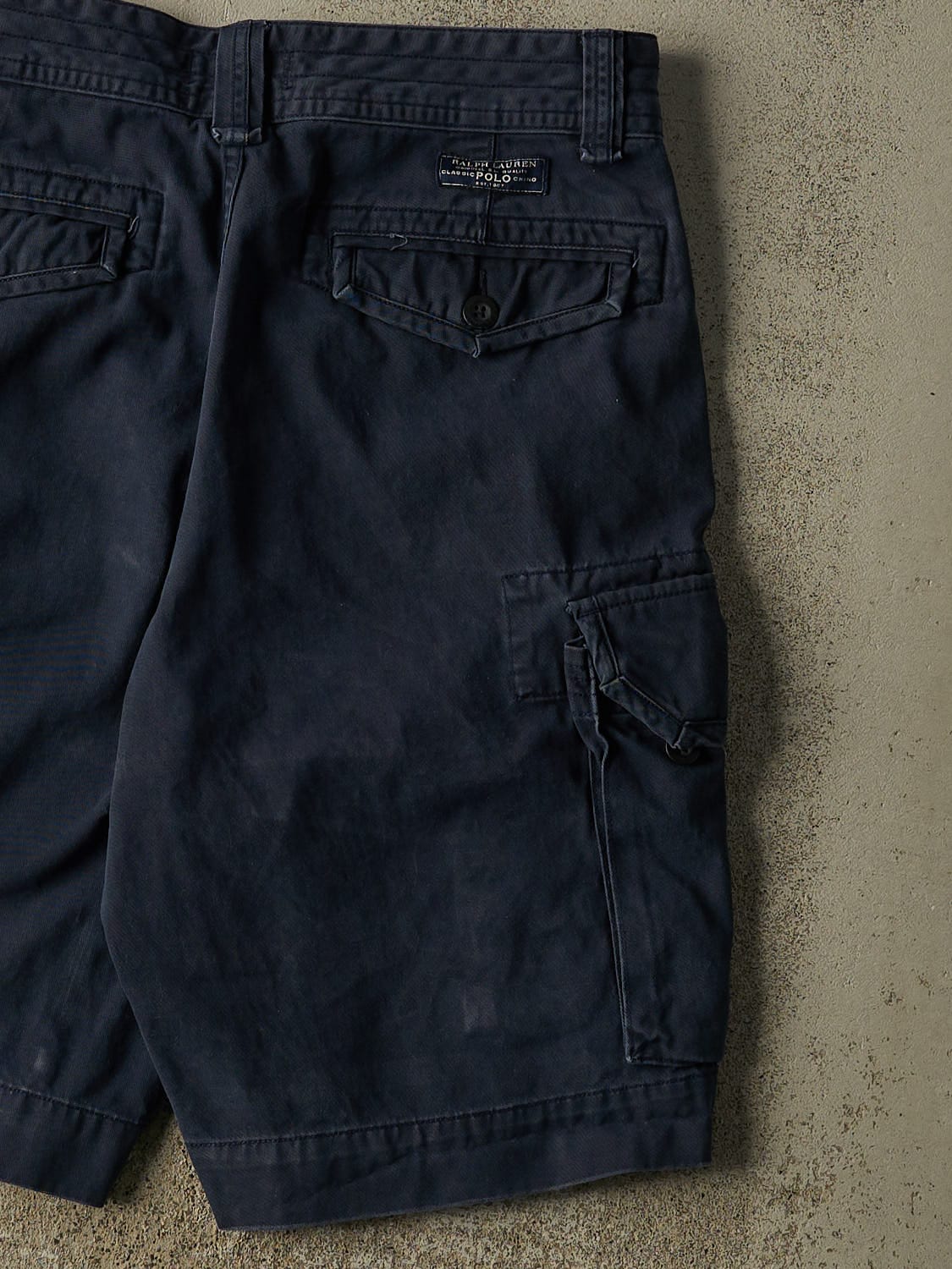 Vintage Y2K Navy Blue Polo Ralph Lauren Cargo Shorts (32x10.5)
