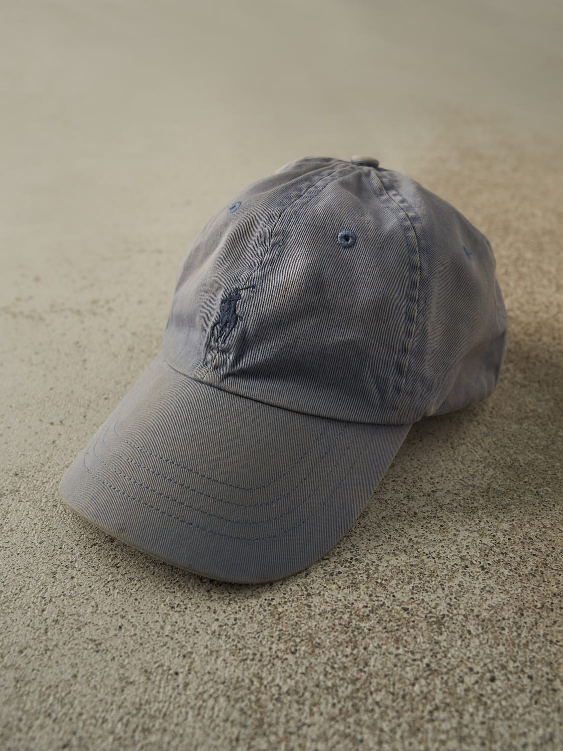 Vintage Y2K Sun Faded Navy Polo Ralph Lauren Strapback Hat (O/S)