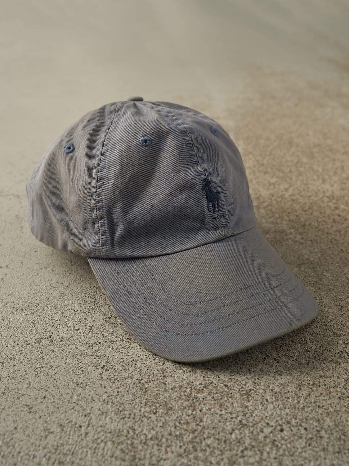 Vintage Y2K Sun Faded Navy Polo Ralph Lauren Strapback Hat (O/S)