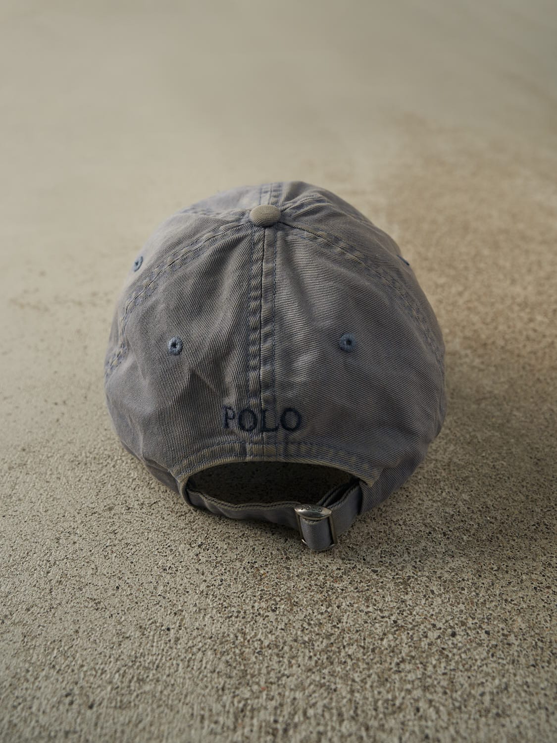 Vintage Y2K Sun Faded Navy Polo Ralph Lauren Strapback Hat (O/S)