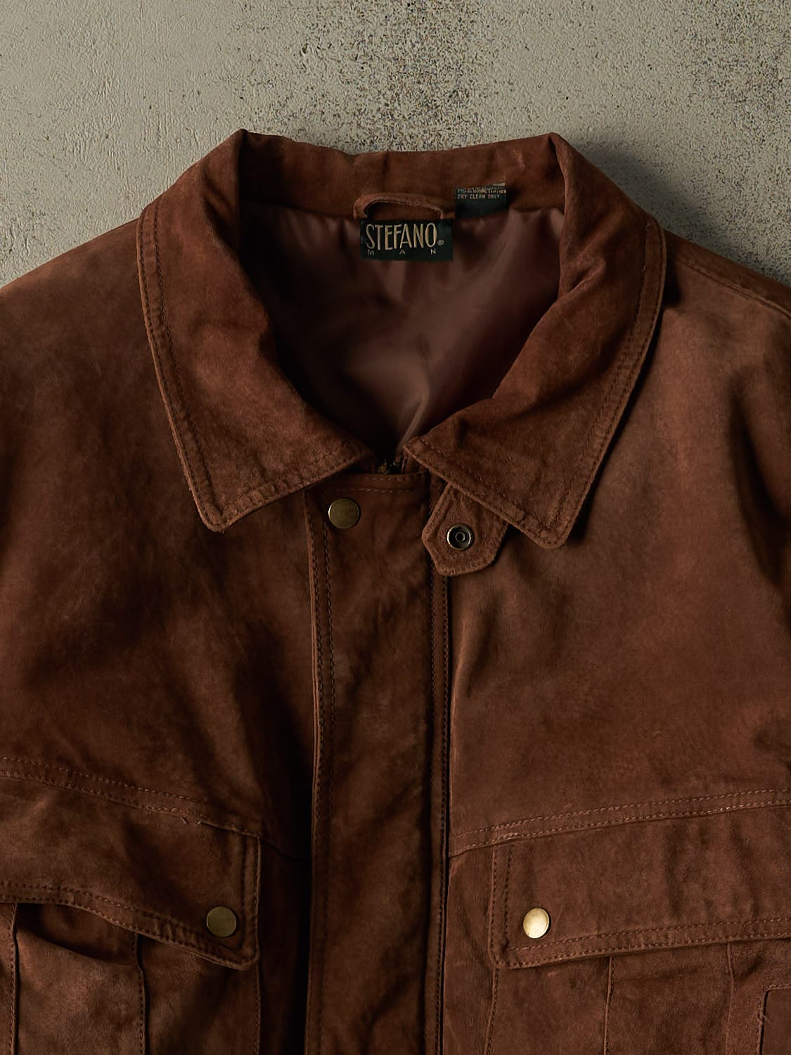 Vintage 90s Brown Suede Bomber Jacket (L/XL)