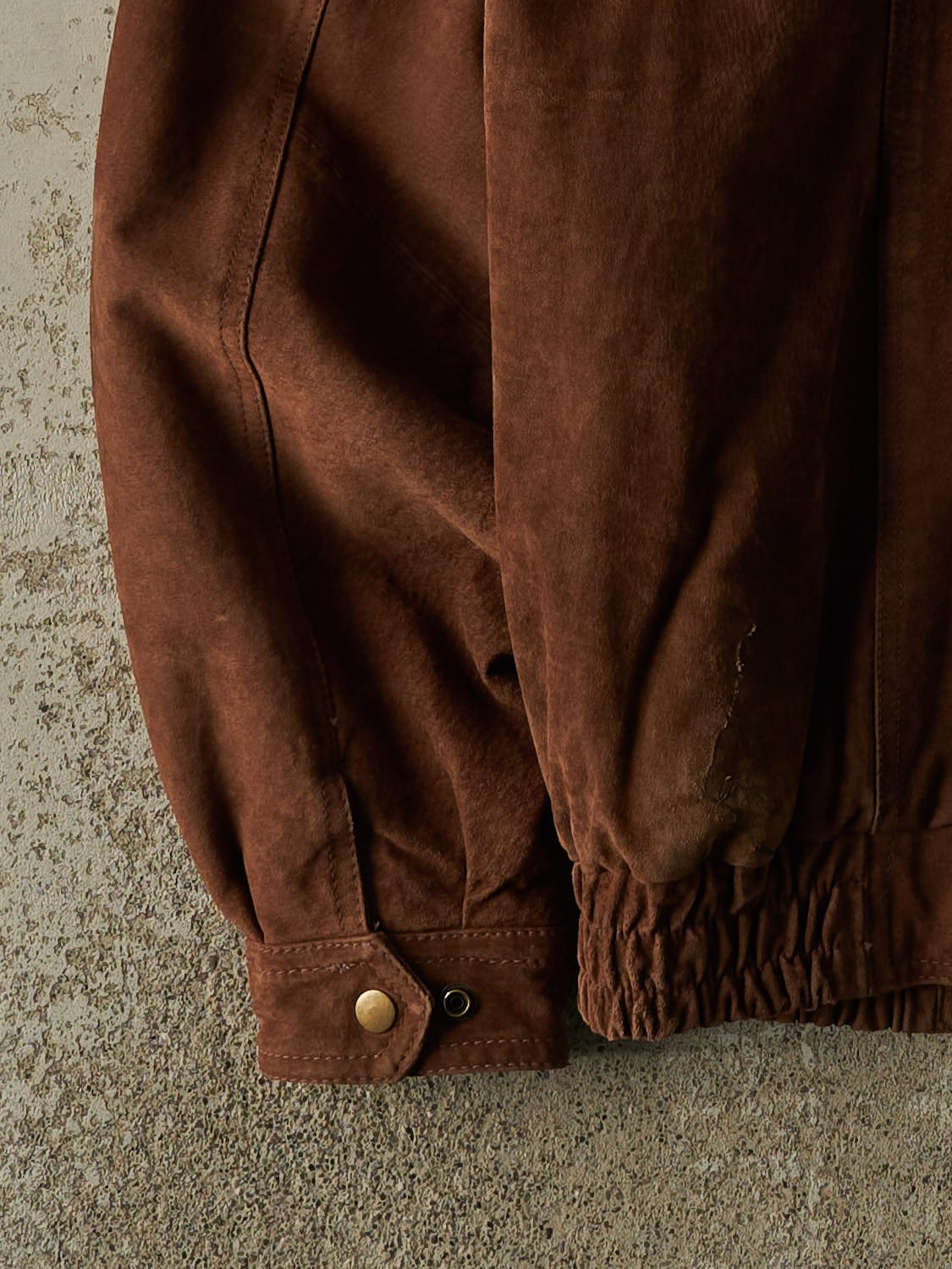 Vintage 90s Brown Suede Bomber Jacket (L/XL)