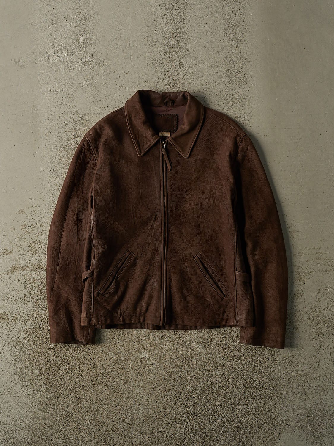 Vintage Y2K Brown Soft Leather Jacket (S/M)