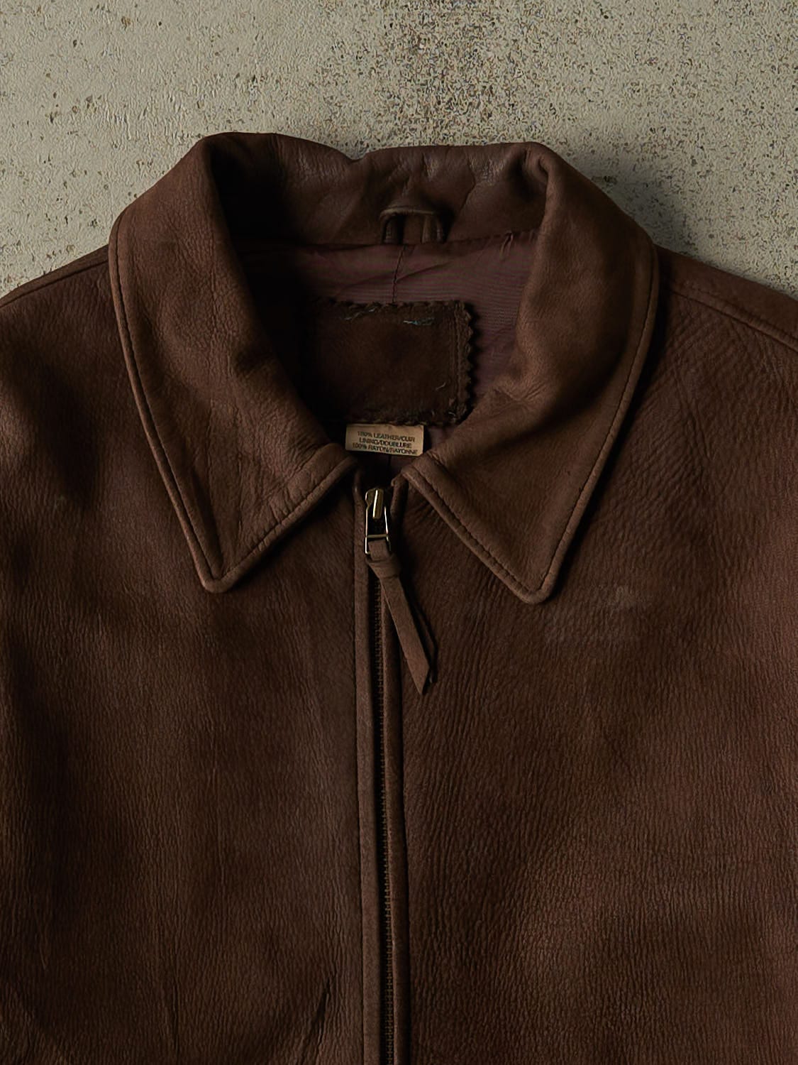 Vintage Y2K Brown Soft Leather Jacket (S/M)