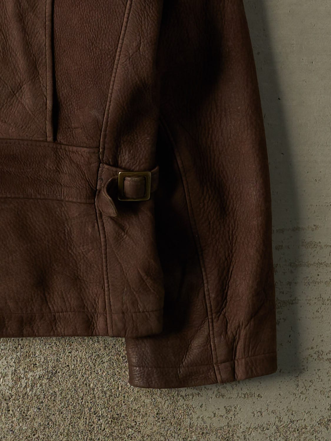 Vintage Y2K Brown Soft Leather Jacket (S/M)