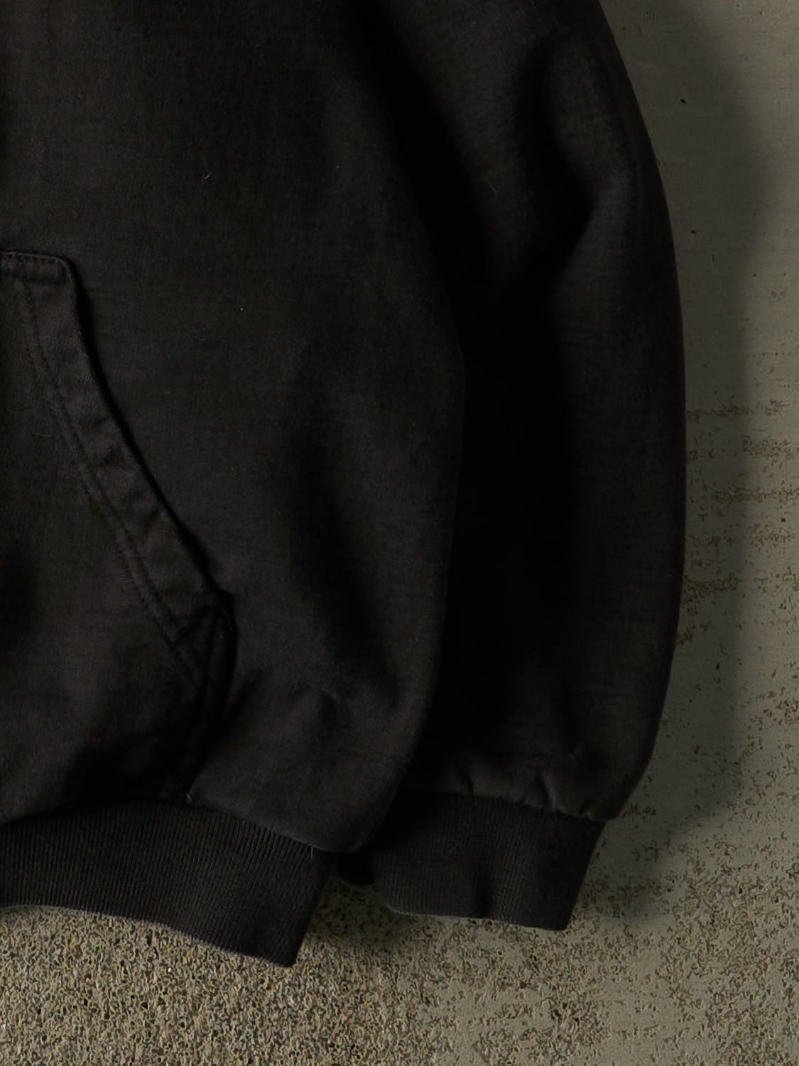 Vintage 90s Faded Black Thermal Lined Zip Up Reversible Hoodie (L/XL)