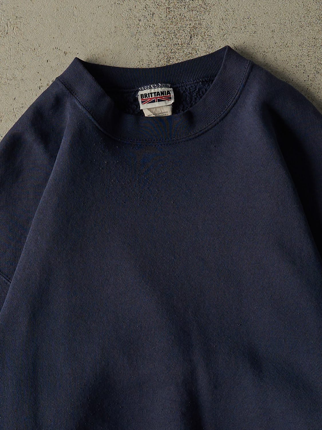 Vintage 90s Navy Blue Blank  Crewneck (L/XL)