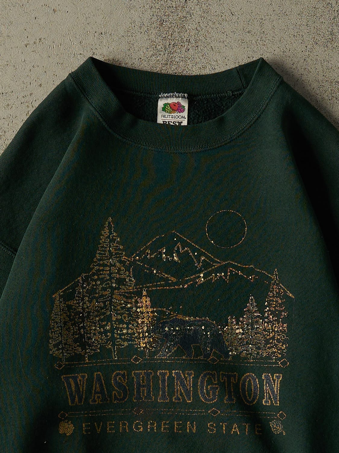 Vintage 90s Green Washington  Crewneck (M)